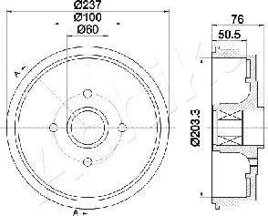 Ashika 56-00-0700 - Brake Drum autospares.lv