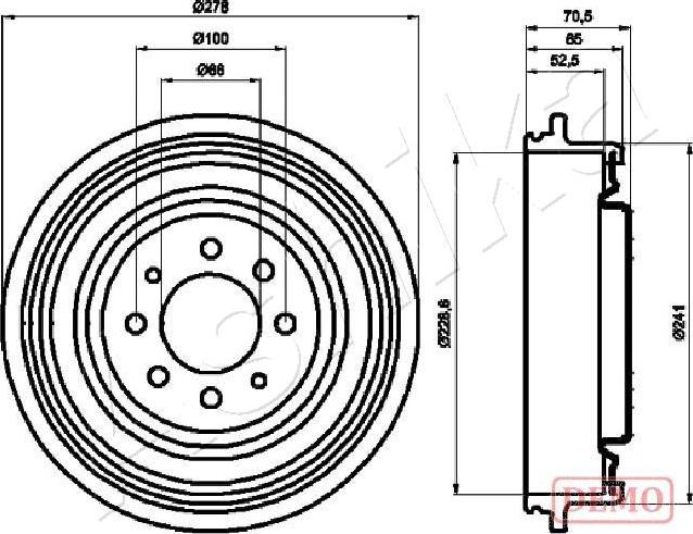 Ashika 56-00-0703C - Brake Drum autospares.lv