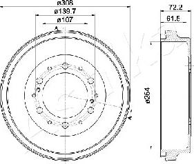 Ashika 56-02-225 - Brake Drum autospares.lv