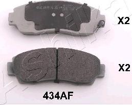 Ashika 50-04-434 - Brake Pad Set, disc brake autospares.lv