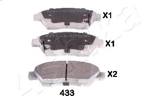 Ashika 50-04-433 - Brake Pad Set, disc brake autospares.lv