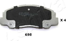 Ashika 50-06-698 - Brake Pad Set, disc brake autospares.lv