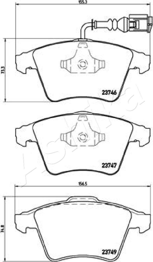 Ashika 50-00-0947 - Brake Pad Set, disc brake autospares.lv