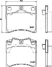 Ashika 50-00-0950 - Brake Pad Set, disc brake autospares.lv