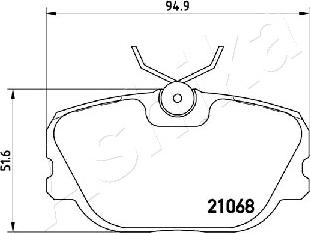 Ashika 50-00-0415 - Brake Pad Set, disc brake autospares.lv