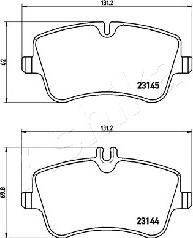 Ashika 50-00-0509 - Brake Pad Set, disc brake autospares.lv