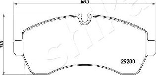 Ashika 50-00-0539 - Brake Pad Set, disc brake autospares.lv