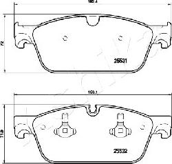 Ashika 50-00-0532 - Brake Pad Set, disc brake autospares.lv