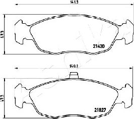 Ashika 50-00-0633 - Brake Pad Set, disc brake autospares.lv