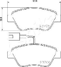 Ashika 50-00-0624 - Brake Pad Set, disc brake autospares.lv