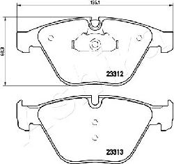 Ashika 50-00-0115 - Brake Pad Set, disc brake autospares.lv