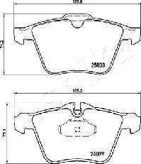 Ashika 50-00-0346 - Brake Pad Set, disc brake autospares.lv