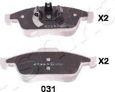 Ashika 50-00-031 - Brake Pad Set, disc brake autospares.lv