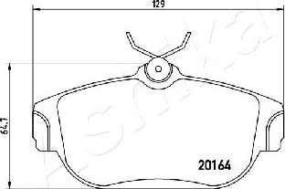 Ashika 50-00-0328 - Brake Pad Set, disc brake autospares.lv