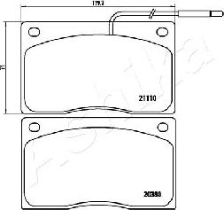 Ashika 50-00-0715 - Brake Pad Set, disc brake autospares.lv