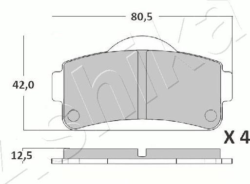 Ashika 50-00-MC03 - Brake Pad Set, disc brake autospares.lv