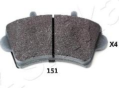 Ashika 50-01-151 - Brake Pad Set, disc brake autospares.lv