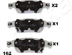 Ashika 50-01-162 - Brake Pad Set, disc brake autospares.lv