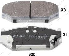 Ashika 50-08-820 - Brake Pad Set, disc brake autospares.lv
