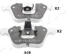 Ashika 50-03-349 - Brake Pad Set, disc brake autospares.lv