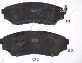 Ashika 50-03-323 - Brake Pad Set, disc brake autospares.lv