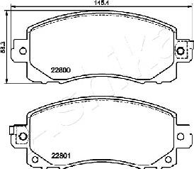 Ashika 50-07-713 - Brake Pad Set, disc brake autospares.lv