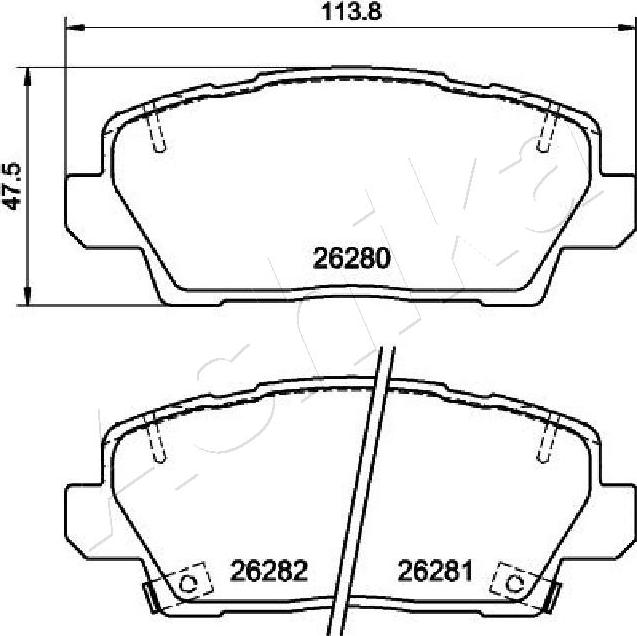 Ashika 500KK37 - Brake Pad Set, disc brake autospares.lv