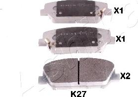 Ashika 50-0K-K27 - Brake Pad Set, disc brake autospares.lv