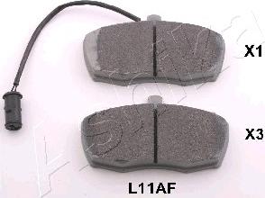 Ashika 50-0L-L11 - Brake Pad Set, disc brake autospares.lv