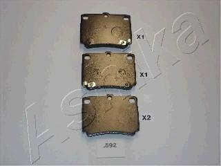 Ashika 51-05-592 - Brake Pad Set, disc brake autospares.lv
