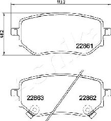 Ashika 51-00-0532 - Brake Pad Set, disc brake autospares.lv