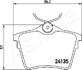 Ashika 51-00-0606 - Brake Pad Set, disc brake autospares.lv