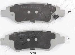 Ashika 51-00-007 - Brake Pad Set, disc brake autospares.lv