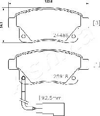 Ashika 51-00-0308 - Brake Pad Set, disc brake autospares.lv