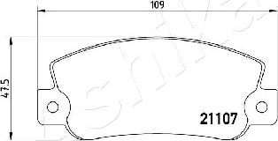 Ashika 51-00-0210 - Brake Pad Set, disc brake autospares.lv