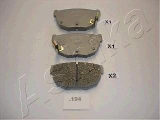 Ashika 51-01-194 - Brake Pad Set, disc brake autospares.lv