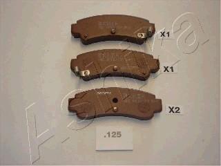 Ashika 51-01-125 - Brake Pad Set, disc brake autospares.lv