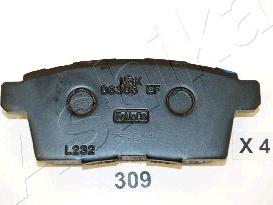 Ashika 51-03-309 - Brake Pad Set, disc brake autospares.lv