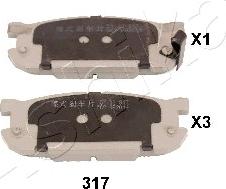 Ashika 51-03-317 - Brake Pad Set, disc brake autospares.lv