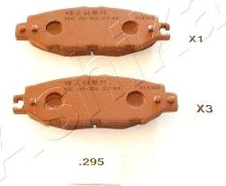 Ashika 51-02-295 - Brake Pad Set, disc brake autospares.lv