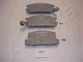 Ashika 51-02-204 - Brake Pad Set, disc brake autospares.lv