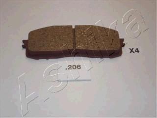 Ashika 51-02-206 - Brake Pad Set, disc brake autospares.lv