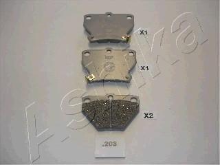 Ashika 51-02-203 - Brake Pad Set, disc brake autospares.lv
