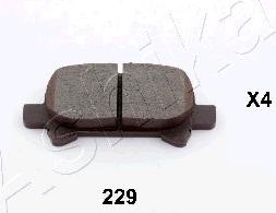 Ashika 51-02-229 - Brake Pad Set, disc brake autospares.lv