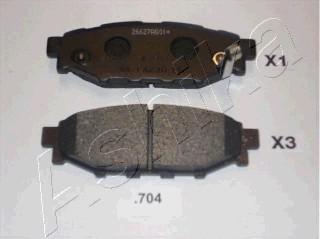 Ashika 51-07-704 - Brake Pad Set, disc brake autospares.lv