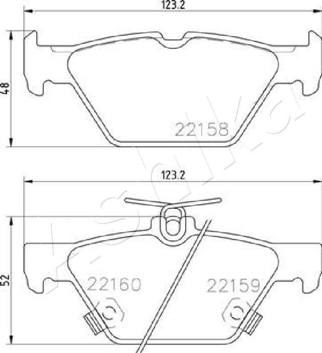 Ashika 51-07-706 - Brake Pad Set, disc brake autospares.lv