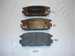 Ashika 51-0H-H03 - Brake Pad Set, disc brake autospares.lv