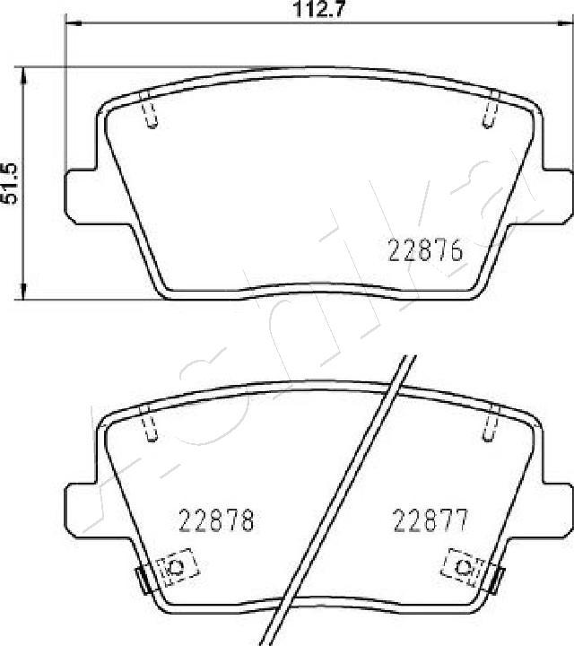 Ashika 510HH12 - Brake Pad Set, disc brake autospares.lv