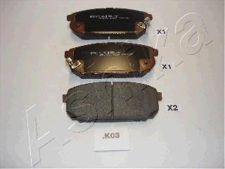 Ashika 51-0K-K03 - Brake Pad Set, disc brake autospares.lv