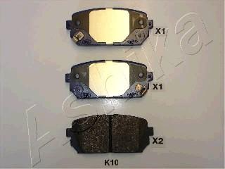 Ashika 51-0K-K10 - Brake Pad Set, disc brake autospares.lv